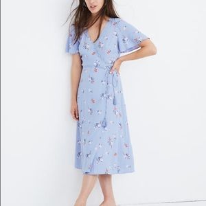 Madewell “button-wrap midi dress in aloha floral”